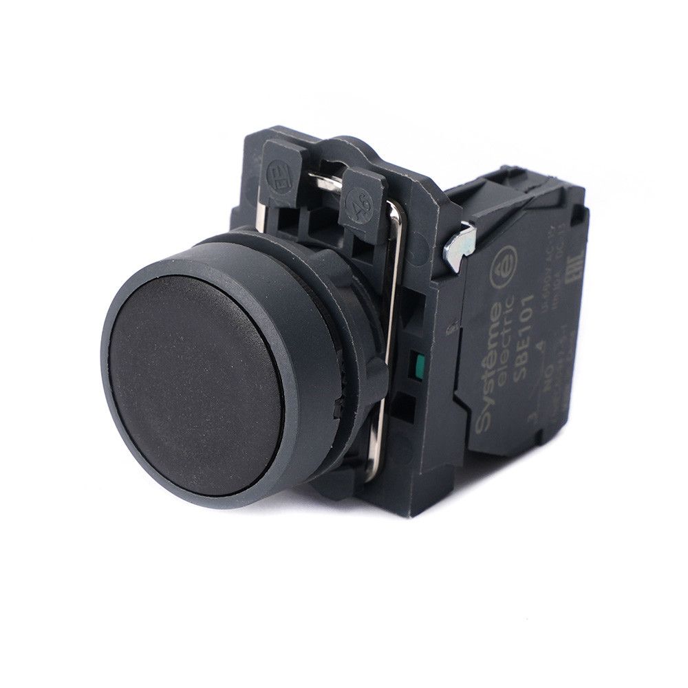 Кнопка SB5 в сборе модульная 22мм черная с возвратом пластик 1НО фото