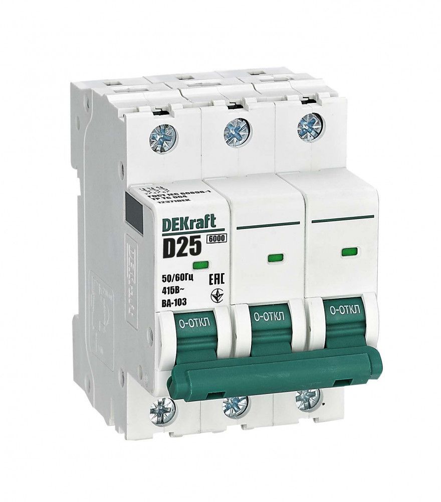 Автоматический выключатель ВА-103 3P 25А D 6кА новый фото