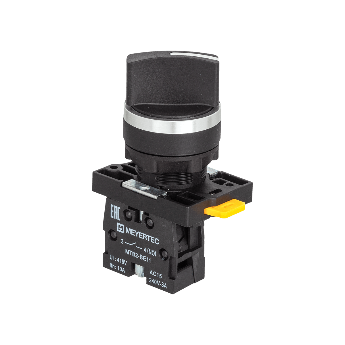 Переключатель на 2 положения с фиксацией, короткая ручка, 1NO, IP54, пластик Meyertec MTB2-EDZ112 фото