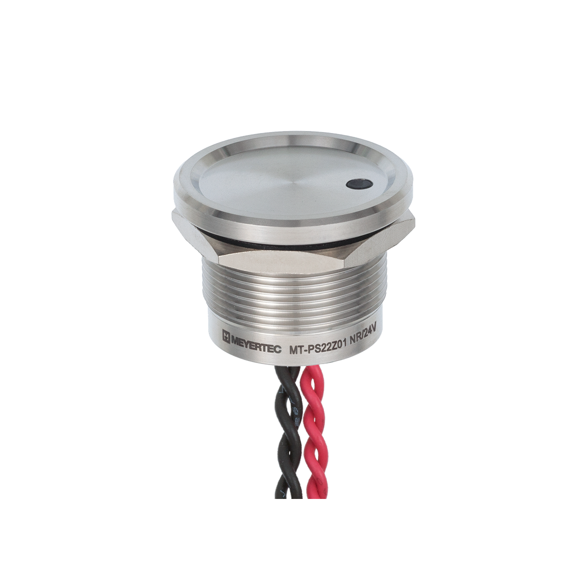 Пьезокнопка, Ø22 мм, подсветка точкой (-/красная), NC, возврат, 24В AC/DC, IP68 фото