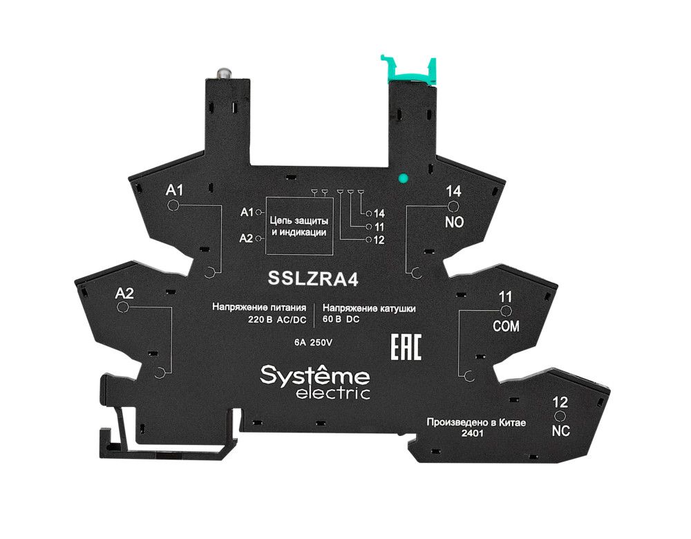 Розетка 230В AC/DC для реле интерфейсного 60В DC, push-in зажим фото