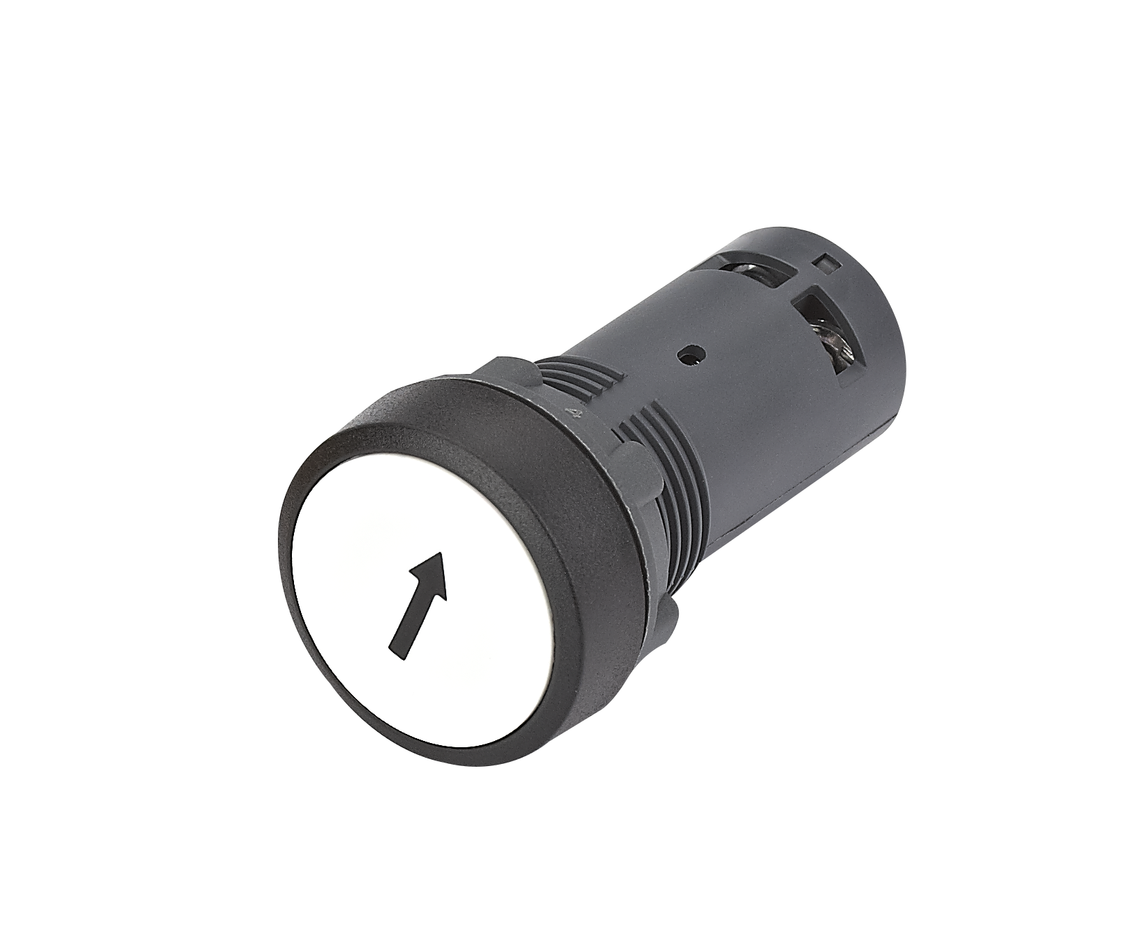 Кнопка SB7 моноблочная 22мм белая с возвратом,  с маркировкой "Стрелка вверх" пластик, 1НО, IP65