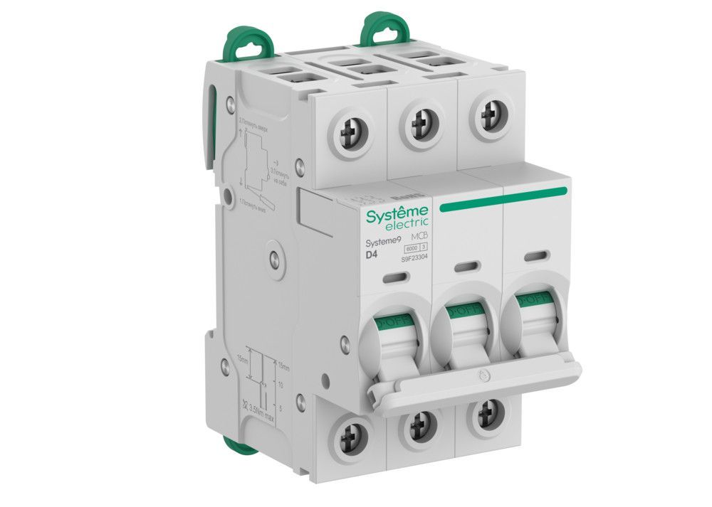 Systeme9 Автоматический выключатель (АВ) D 4A 3P 6kA 400В