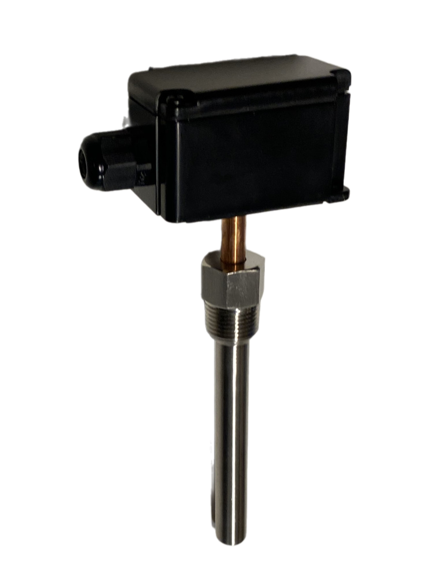 Датчик температуры погружной, -50…+150°С 0…10В 150мм =15…35В с гильзой 100мм IP65