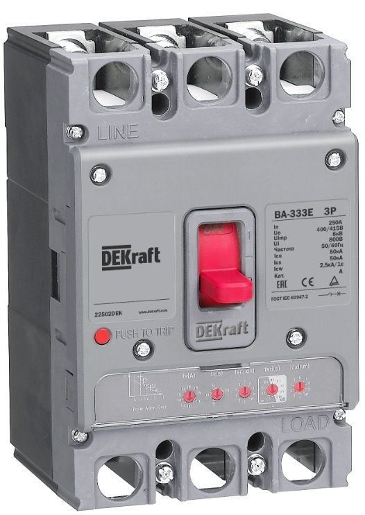 Силовой авт. выключатель с электрон. расц. 4P 125А 50кА ВА-333E фото