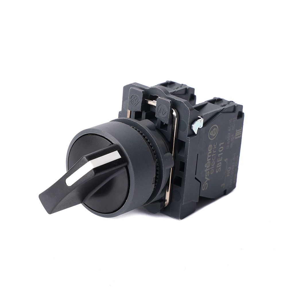 Переключатель SB5 в сборе модульный 22мм 2 позиции с фиксацией 1НО+1НЗ фото