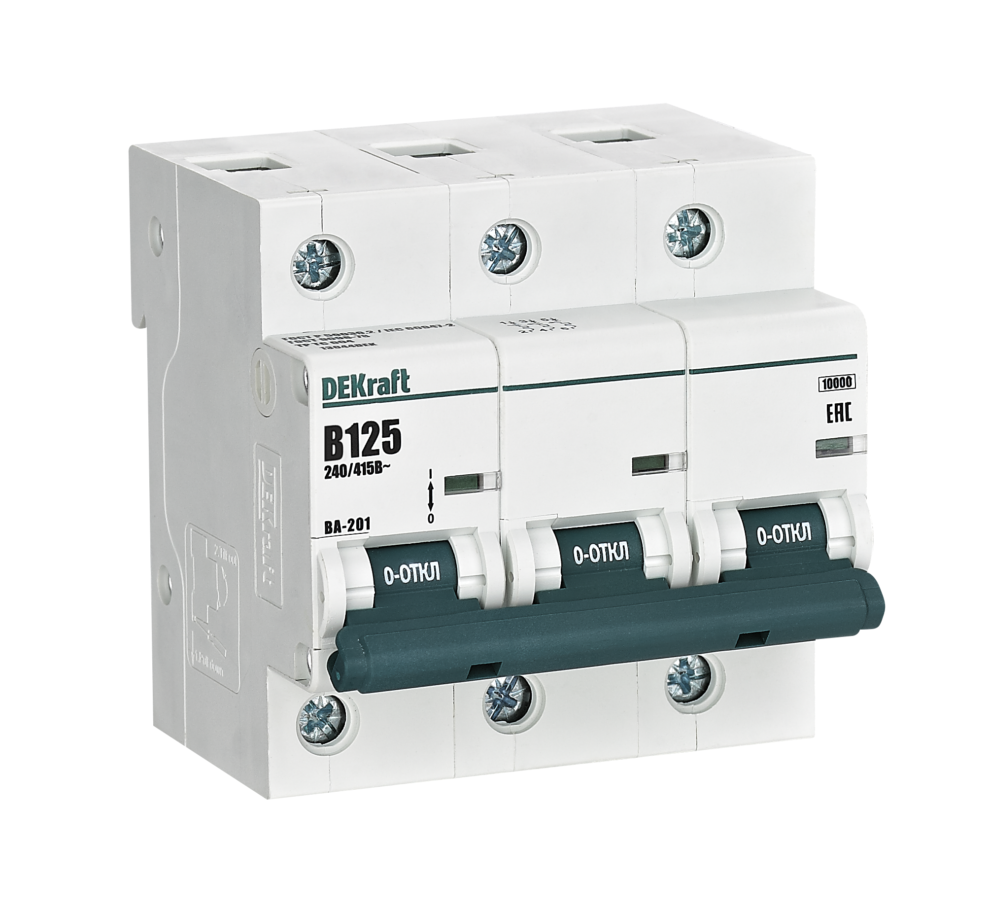 Автоматический выключатель ВА-201 3P 125А B 10кА фото
