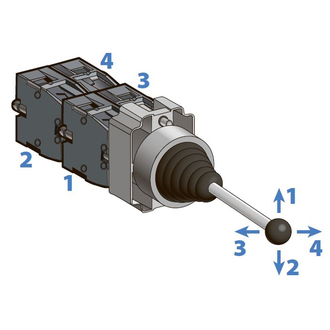 Джойстик в сборе, 4NO, 4 положения с фиксацией Meyertec MTB2-PA14 фото