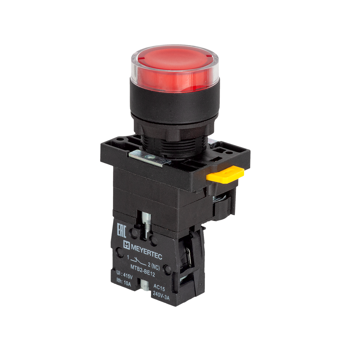 Кнопка красная с подсветкой, 1NС, 24V AC/DC, IP54, пластик Meyertec MTB2-EW34621 фото