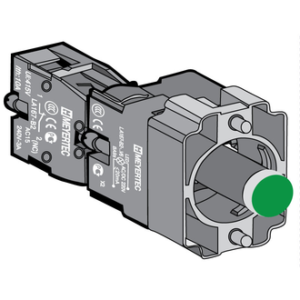 Основание с подсветкой 1NO зеленый 24V, металл Meyertec MTB2-BW613