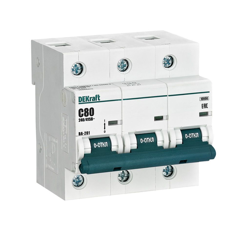 Автоматический выключатель ВА-201 3P 80А C 10кА фото