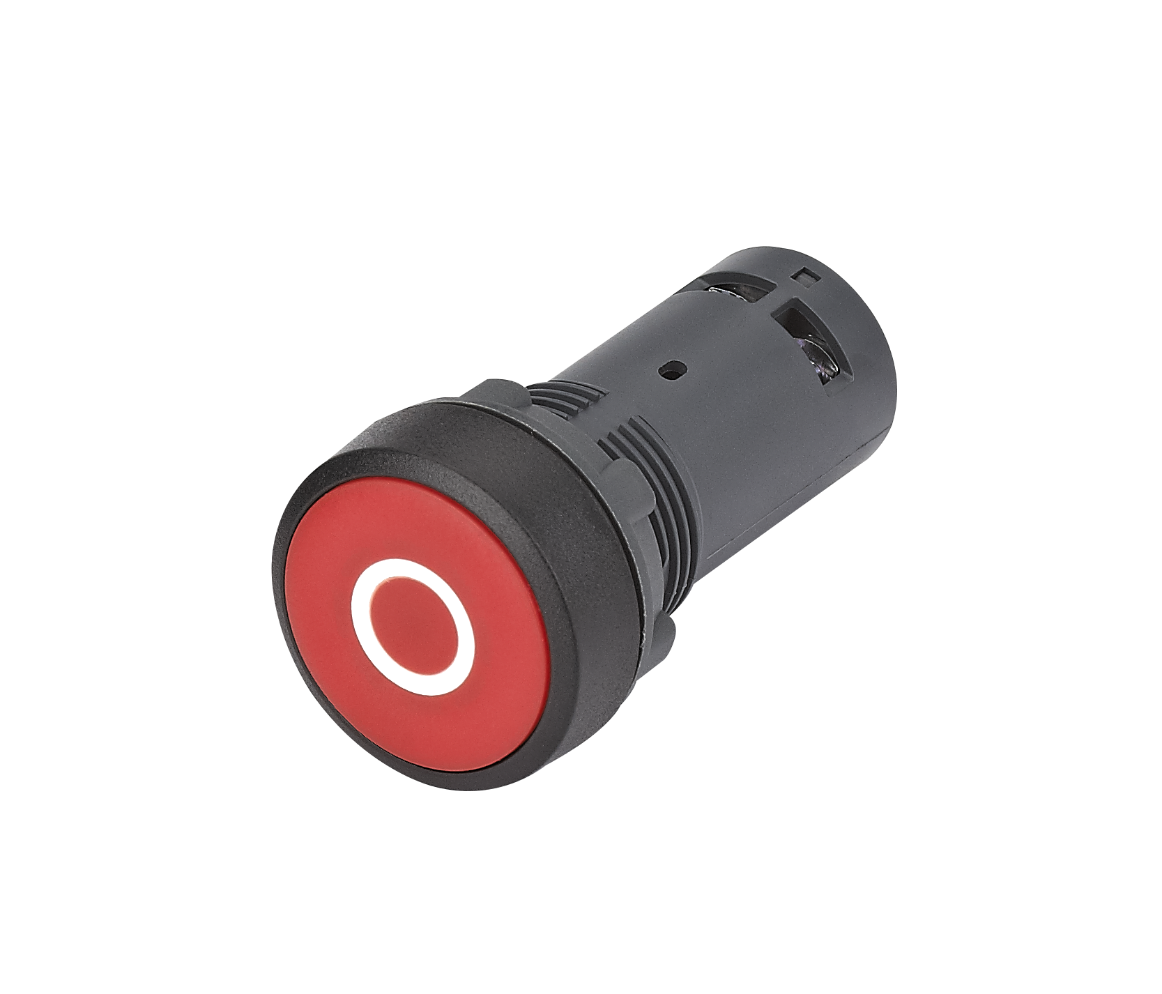 Кнопка SB7 моноблочная 22мм красная с возвратом, с маркировкой "O", пластик, 1НО+1НЗ, IP65 фото