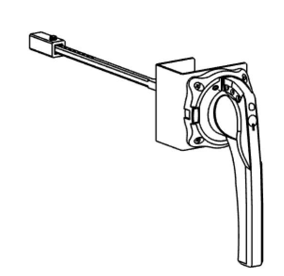 ВЫНОСНАЯ СТАНДАРТНАЯ КРАСНО-ЖЁЛТАЯ ПОВОРОТНАЯ РУКОЯТКА ДЛЯ ФРОНТАЛЬНОЙ УСТАНОВКИ НА SD160-250 фото