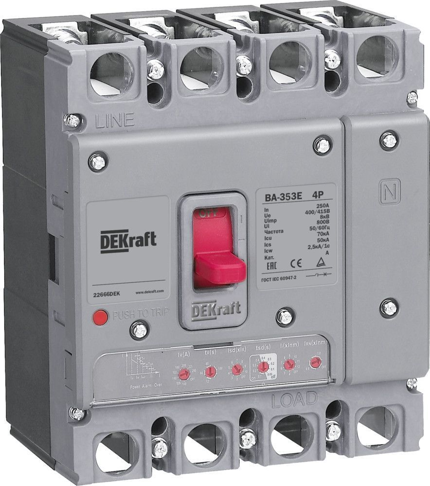 Силовой авт. выключатель с электрон. расц. 4P 160А 70кА ВА-353E фото