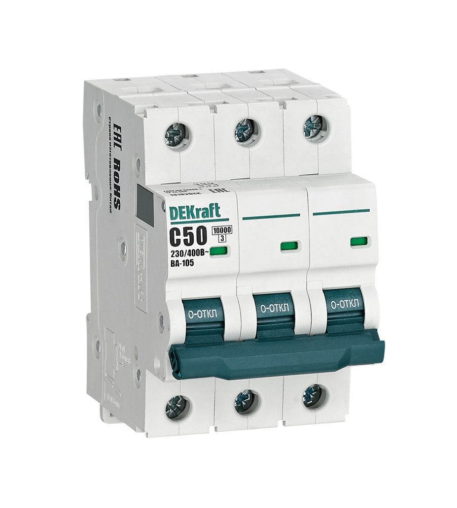 Автоматический выключатель ВА-105 3P 50А C 10кА фото