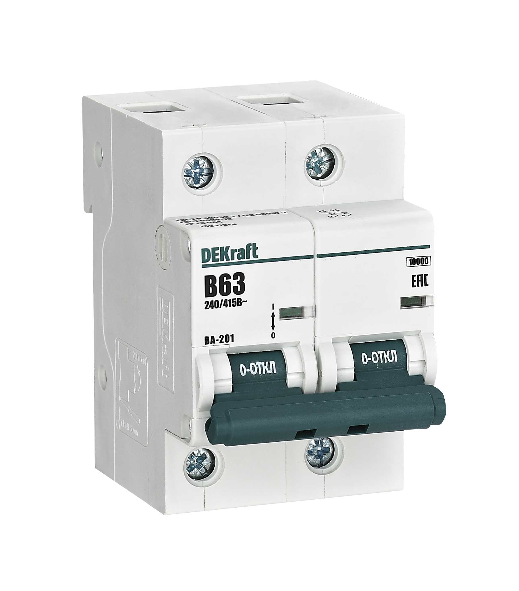 Автоматический выключатель ВА-201 2P 63А B 10кА фото