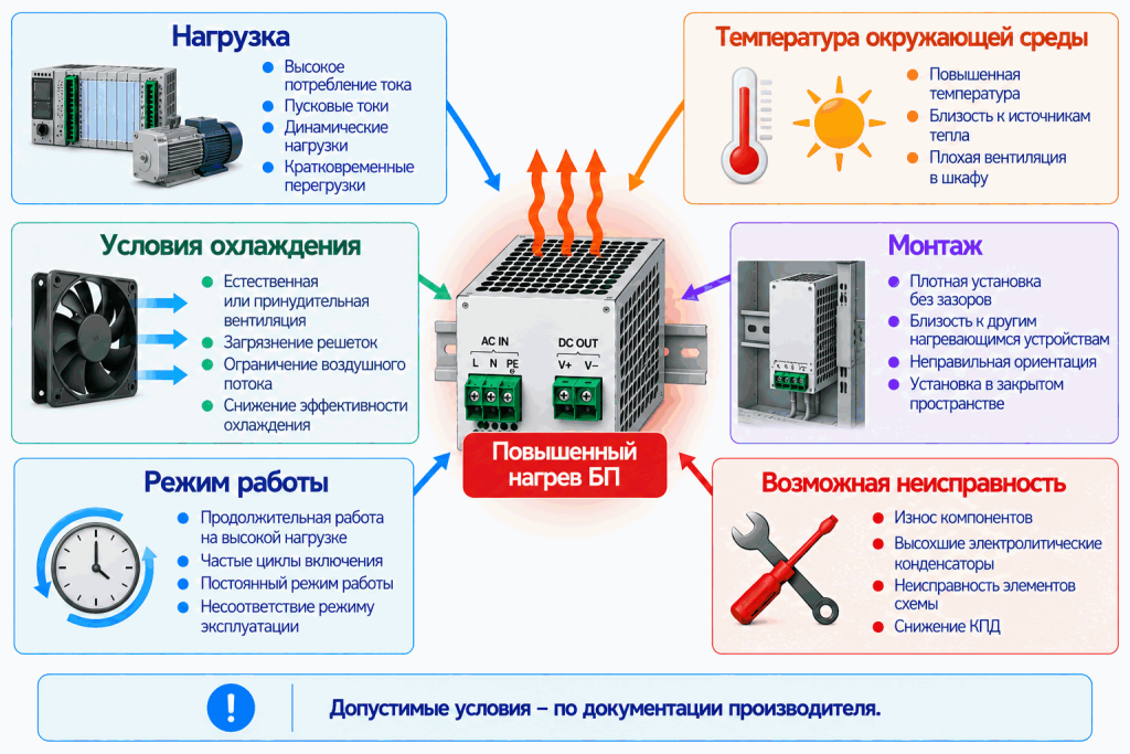 Возможные причины нагрева блока питания Возможные причины нагрева блока питания