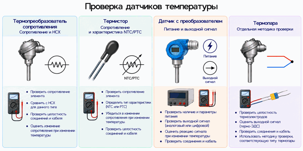 Способы проверки разных типов датчиков температуры Способы проверки разных типов датчиков температуры