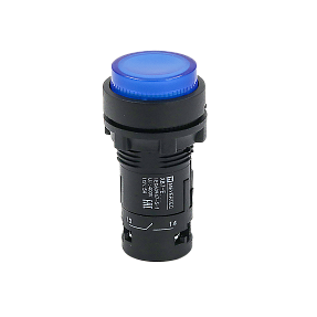Кнопка синяя выступающая с подсветкой, 1NO, 24V AC/DC, IP54, пластик Meyertec MTB7-EW36611