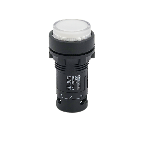 Кнопка белая выступающая с подсветкой, 1NO, 220V AC, IP54, пластик Meyertec MTB7-EW31616
