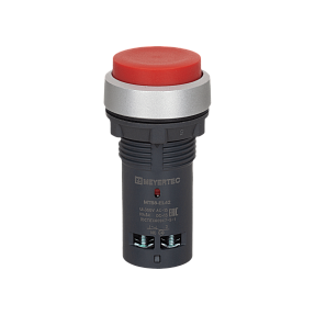 Кнопка красная выступающая, с возвратом, 1NC, IP65, пластик Meyertec MTB8-EL42