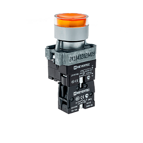 Кнопка с подсветкой желтая 220V 1NO Meyertec MTB2-BW3563