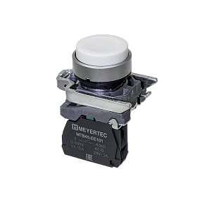 Кнопка выступающая белая, 1NO, IP65, металл Meyertec MTB4-BL11