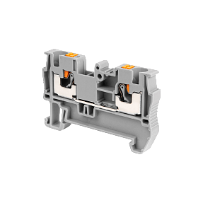 Клемма push-in проходная, 4 мм², серая Meyertec MTP-4