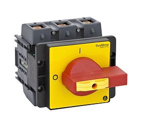 ВЫКЛЮЧАТЕЛЬ-РАЗЪЕДИНИТЕЛЬ 3P 175A IP40 С КРАСНОЙ РУКОЯТКОЙ НА ДВЕРЦУ 4 ВИНТА 1 ЗАМОК