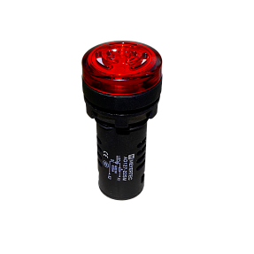 Зуммер с подсветкой, 80дБ, красный, 24V AС/DC, IP65, пластик Meyertec MT22-SM24E