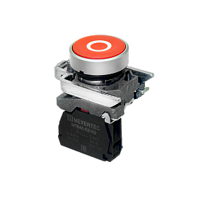 Кнопка плоская красная, маркировка "O", 1NС, IP65, металл Meyertec MTB4-BA41582