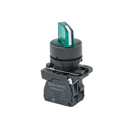 Переключатель  на 3 положения с фиксацией и подсветкой, зеленый, 1NO, 24V AC/DC, IP65, пластик Meyertec MTB5-AK33711