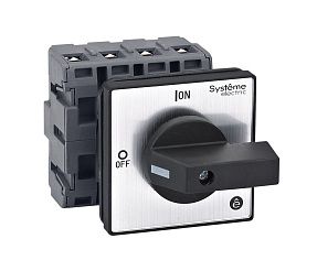 ВЫКЛЮЧАТЕЛЬ-РАЗЪЕДИНИТЕЛЬ 4P 63A IP54 С ЧЁРНОЙ РУКОЯТКОЙ НА ДВЕРЦУ 4 ВИНТАМИ