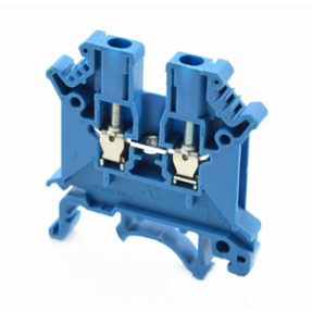 Клемма винтовая проходная, 2.5 мм², синяя Meyertec MTU-2.5BL