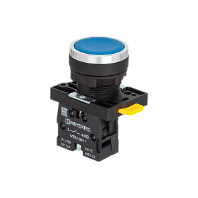 Кнопка плоская синяя, 1NO, IP54, пластик Meyertec MTB2-EAZ116
