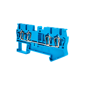 Клемма пружинная четырехпроводная, 2.5 мм², синяя