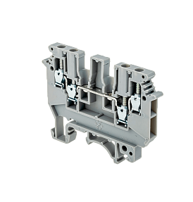 Клемма винтовая четырехпроводная,  2.5 мм², серая Meyertec MTU-FO2.5