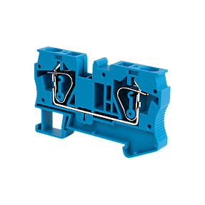 Клемма пружинная проходная, 6 мм², синяя Meyertec MTS-6BL
