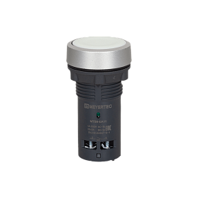 Кнопка плоская белая, 1NO, IP65, пластик Meyertec MTB8-EA11