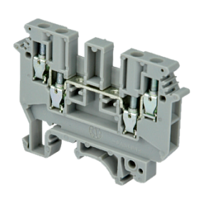 Клемма винтовая четырехпроводная,  4 мм², серая Meyertec MTU-FO4