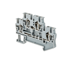 Клемма пружинная двухуровневая,  2.5 мм², серая Meyertec MTS-D2.5