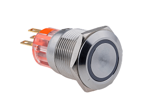 Кнопка с подсветкой синяя, с возвратом, 24В AC/DC, IP67 Meyertec MT67-R24B11