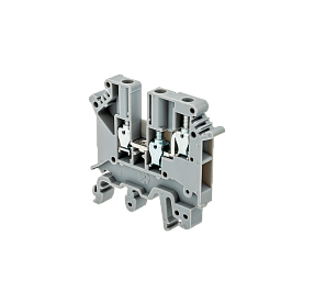 Клемма винтовая трехпроводная,  4 мм², серая Meyertec MTU-TO4