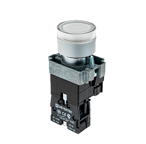 Кнопка с подсветкой белая 220V 1NO Meyertec MTB2-BW3163