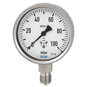 632.50.160, WIKA D160,  0-1,0 kPa, М20Х1,5, снизу, манометр