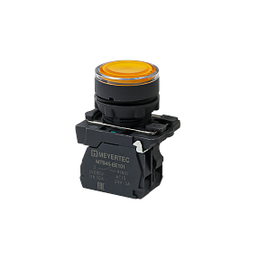 Кнопка желтая с подсветкой, 1NO, 24V AC/DC, IP65, пластик Meyertec MTB5-AW35711