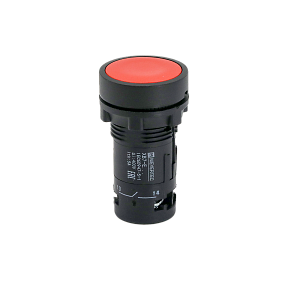 Кнопка плоская красная с фиксацией, 1NO+1NC, IP54, пластик Meyertec MTB7-EH45