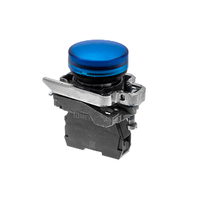 Лампа сигнальная синяя, 24V AС/DC, IP65, металл Meyertec MTB4-BV761