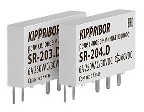 Промежуточные реле KIPPRIBOR серии SR интерфейсные в ультратонком корпусе (1-контактные) ОВЕН SR-204.D