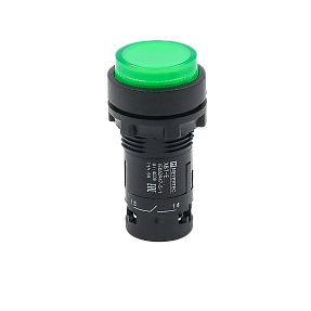 Кнопка зеленая выступающая с подсветкой, 1NO, 220V AC, IP54, пластик Meyertec MTB7-EW33616
